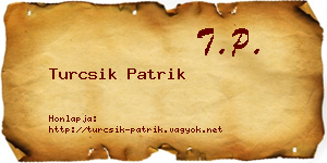 Turcsik Patrik névjegykártya